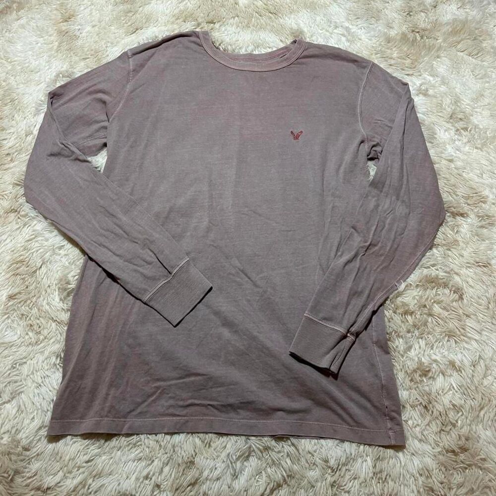 American-eagle Men's Pink and Purple Shirt
